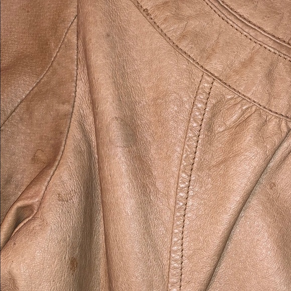 Punky Leather Moto Jacket with ruching - Picture 3 of 8